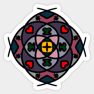 Retro Heart Mandala Sticker